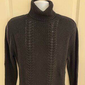 Men's cotton cable knit turtleneck, large, good condition